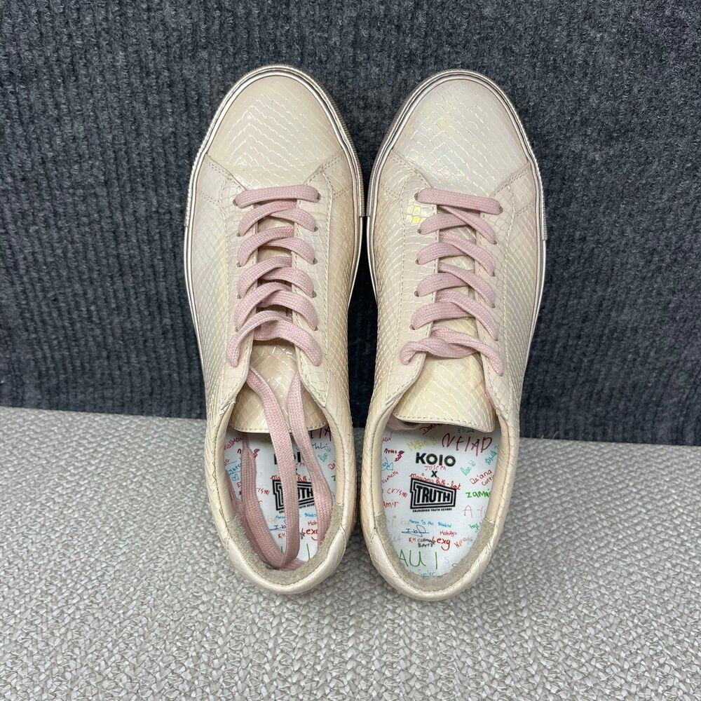KOIO Capri x TRUTH Rose Snakeskin Leather Low Top Sneakers Womens 39 / US 9 - Picture 7 of 8